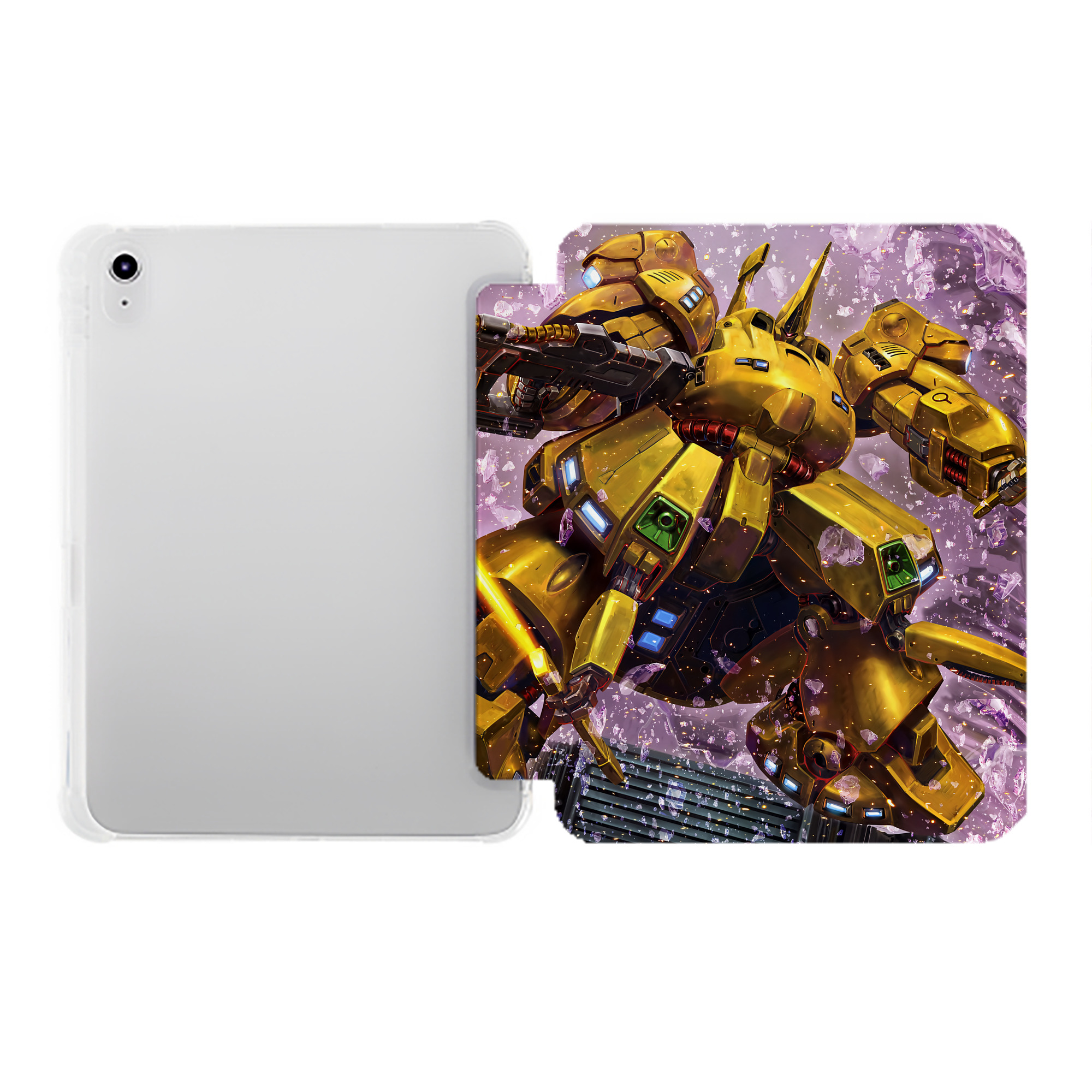 （画像用） 機動戦士ガンダム Mobile Suit Gundam IPad ケース ペン収納付き 三つ折りスタンド PUレザー×シリコン 対応機種9.5/10.5/10.9インチ
